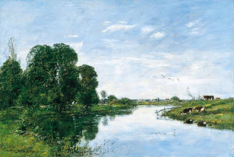 Eugene Boudin The River Touques at Saint Arnoult Germany oil painting art